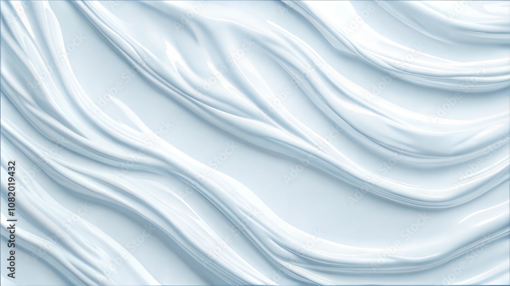 Poster abstract white smooth fluid textured background with flowing wavy lines for modern design