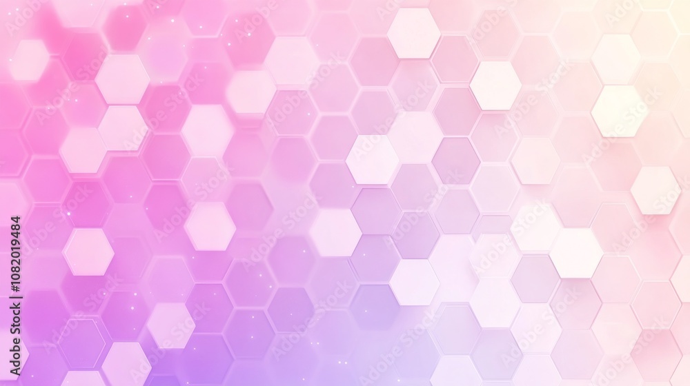 Poster Soft Gradient Background with Hexagon Patterns in Shades of Purple and Pink, Ideal for Abstract Designs, Digital Art, and Creative Projects