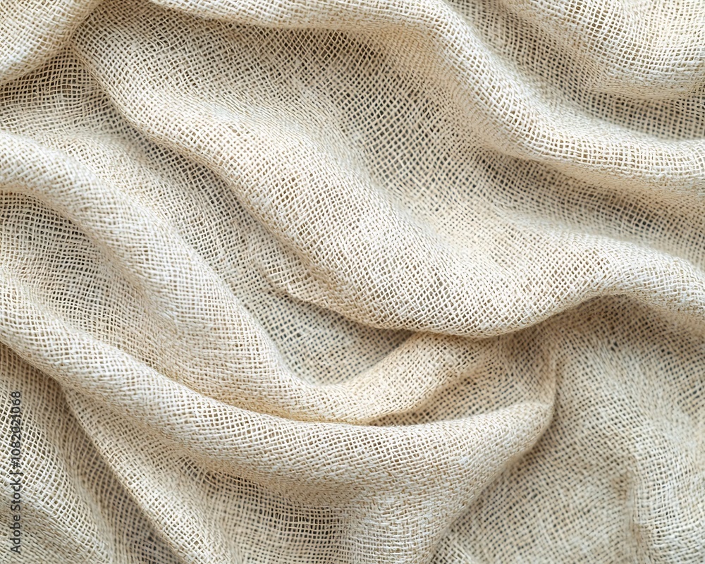 Poster soft linen fabric texture with visible weave patterns ideal for textile or home decor product displa