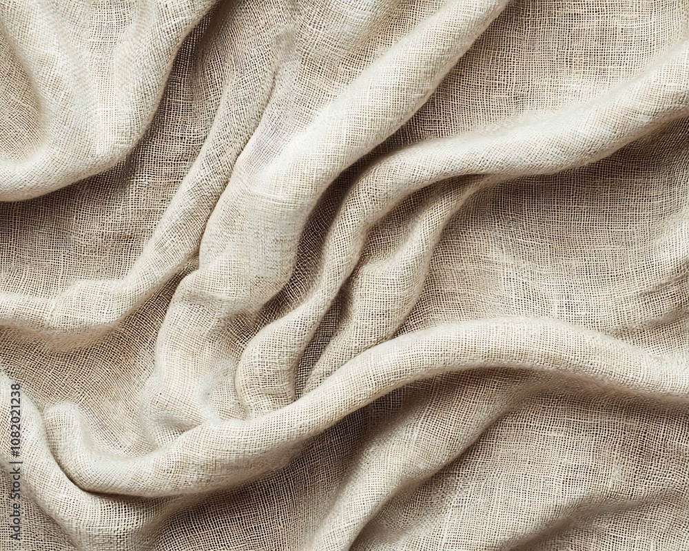 Poster soft linen fabric with visible weave patterns for textile or home decor product displays