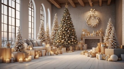 Fototapeta premium 3d render image of empty decoration chrismas