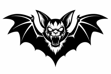 A Powerful Black and White Bat Illustration.