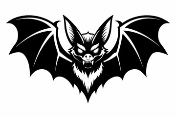 A Powerful Black and White Bat Illustration.