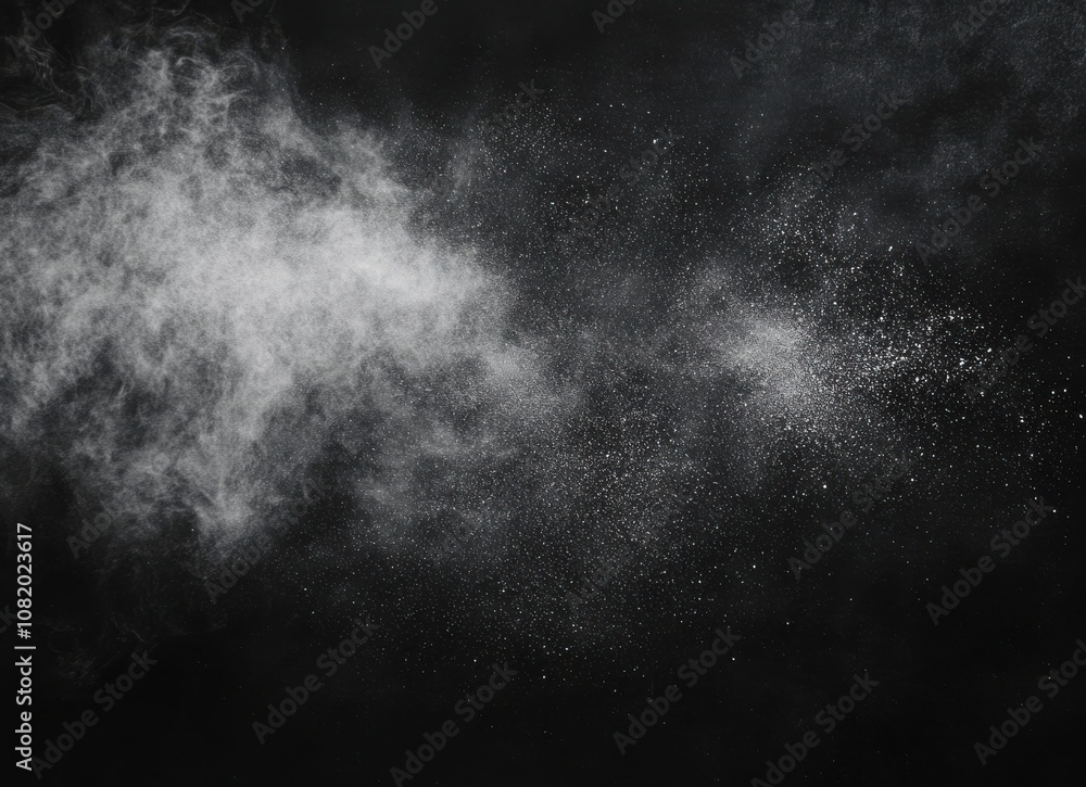 Aufkleber abstract smoke and dust effect on a black background creating a mysterious atmosphere with soft ligh
