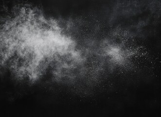 Abstract Smoke and Dust Effect on a Black Background Creating a Mysterious Atmosphere with Soft Light and Glittering Particles for Artistic Inspiration