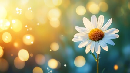 Beautiful White Daisy in Sunlight