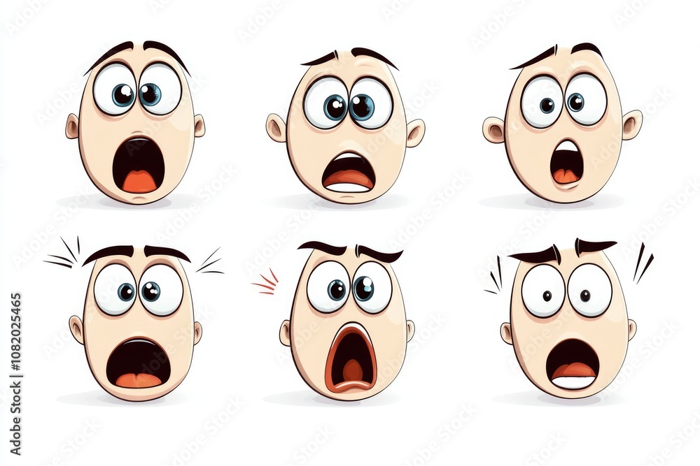 Poster a collection of cartoon characters showcasing various facial expressions