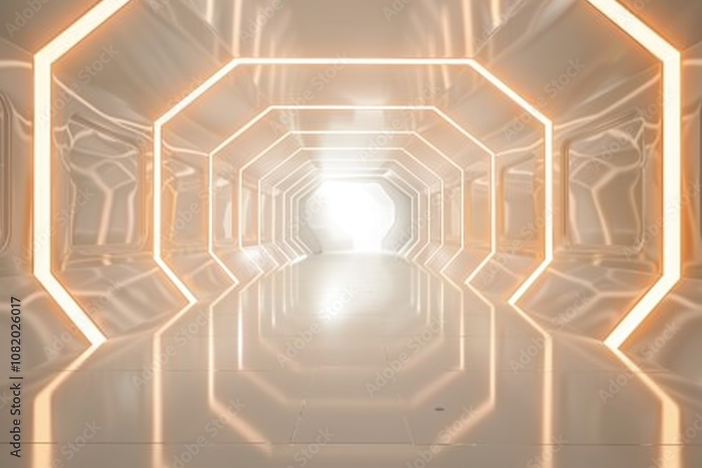 Poster a narrow tunnel exits into a brighter area with a glowing light in sight