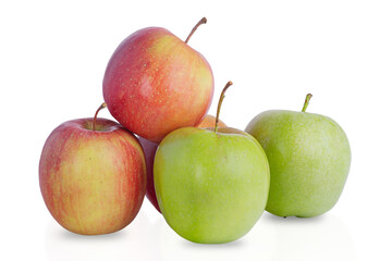 Green and red apples isolated. Fruits, healthy food