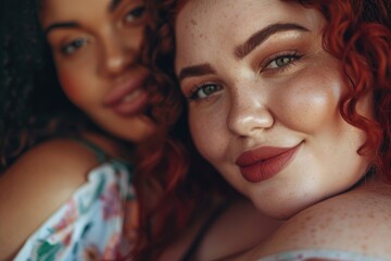 Two red-haired women face-to-face in a tight shot