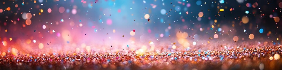 Fototapeta premium Vibrant holiday lights with festive bokeh effect