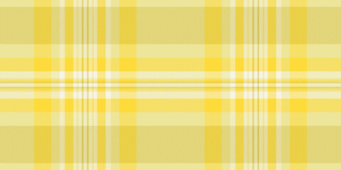 Production background check textile, season tartan seamless pattern. Aged texture fabric plaid vector in yellow and linen colors.