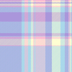 Lined pattern textile tartan, backdrop vector background seamless. Wide plaid texture check fabric in light blue and indigo colors.