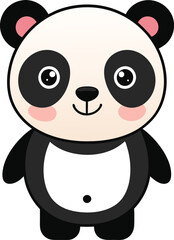 Vector illustration, Funny little panda child smiling on a white background