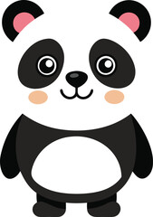 Vector illustration, Funny little panda child smiling on a white background