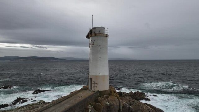 Faro baliza de cabo Roncudo en Ponteceso A Coru&ntilde;a Galicia