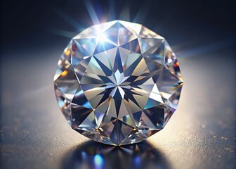 A brilliant cut diamond's facets sparkle from the side in this jewelry photograph.