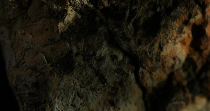 Close-Up of a Natural Weathered Rocky Surface with Rusty Textures