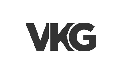 VKG logo design template with strong and modern bold text. Initial based vector logotype featuring simple and minimal typography. Trendy company identity.