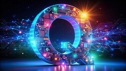 Abstract Q Logo - Technology & Digital Design