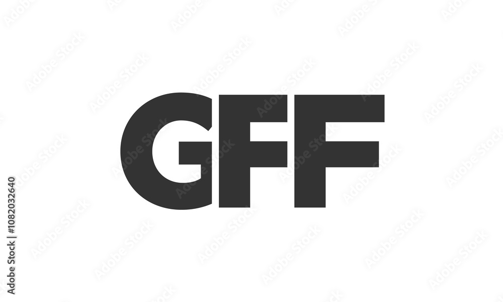 Poster gff logo design template with strong and modern bold text. initial based vector logotype featuring s