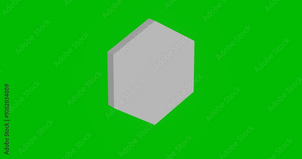 Poster animation of rotation of a white hexagon symbol with shadow. simple and complex rotation. seamless l