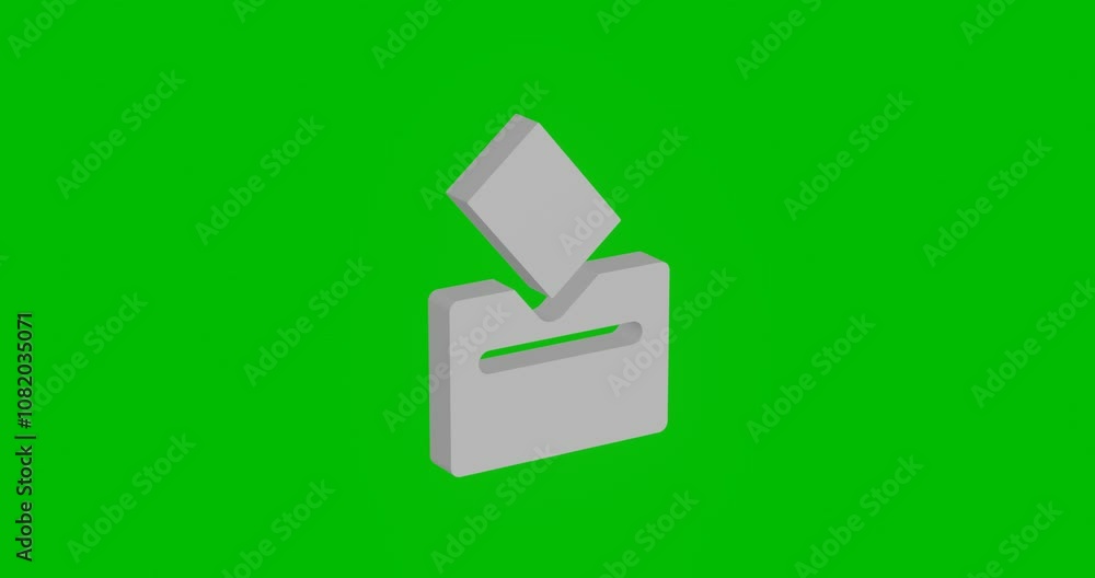 Poster animation of rotation of a white vote symbol with shadow. simple and complex rotation. seamless loop