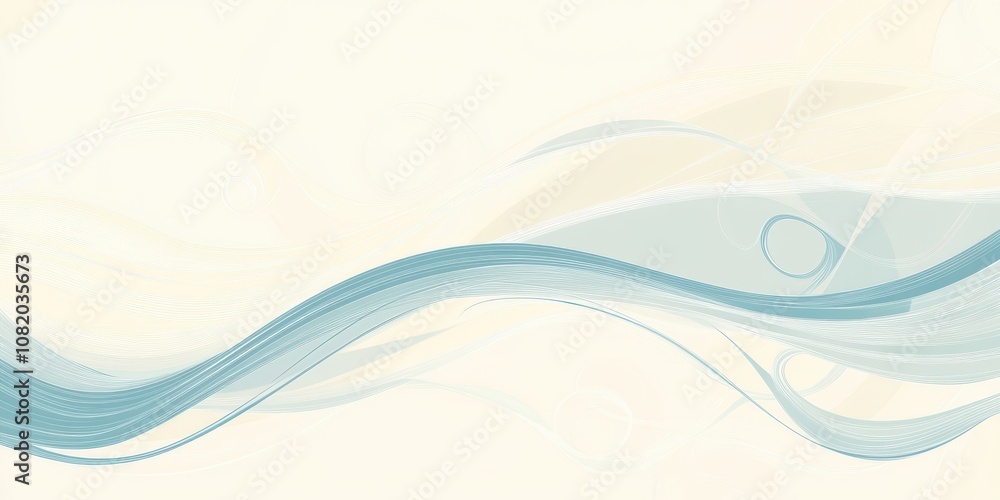 Poster elegant abstract wave background with soft blue and cream tones ideal for modern design and creative