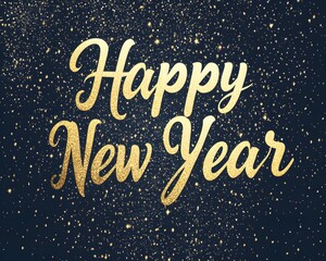 Celebrate the joy of the New Year with this stunning design featuring golden text on a dark background. Perfect for invitations, greeting cards, or festive decorations.