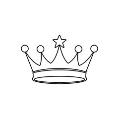 Crown of the king or royal crown line art vector icon for apps and websites