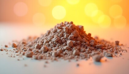 clumped ash sitting on an unblemished white background, with some larger fragments visible create with ai