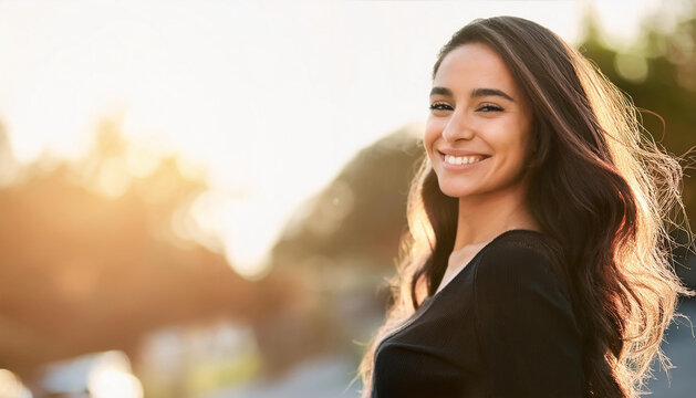 Junge gl&uuml;ckliche Frau