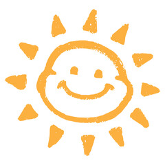 flat cute sun hand drawn vector