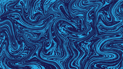 Ocean blue and dark gray seamless marble pattern with psychedelic swirls. Vector liquid acrylic texture. Flow art. Trippy textile background. Tie dye simple artistic effect