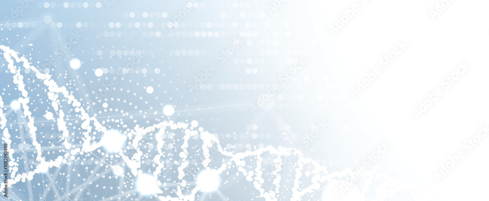 Wall mural minimalistic dna abstract vector background. biotechnology and science research