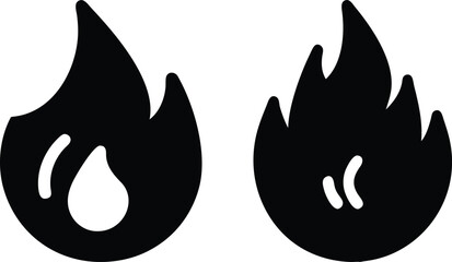 Fire flames, set vector icons
