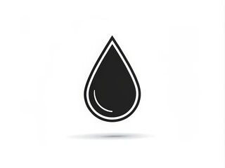 Minimalist Black and White Drop Icon - Simple Line Drawing Portrait Photography for Modern Design Enthusiasts