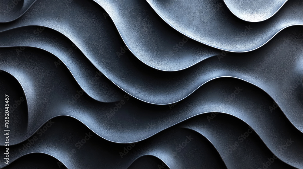 Poster dark, flowing waves create a striking texture that highlights elegant design in a contemporary setti