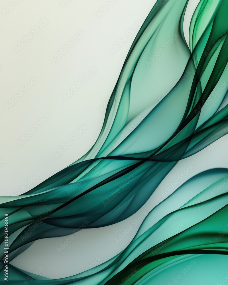 Poster dynamic abstract art flowing waves digital creation colorful composition smooth gradients modern aes