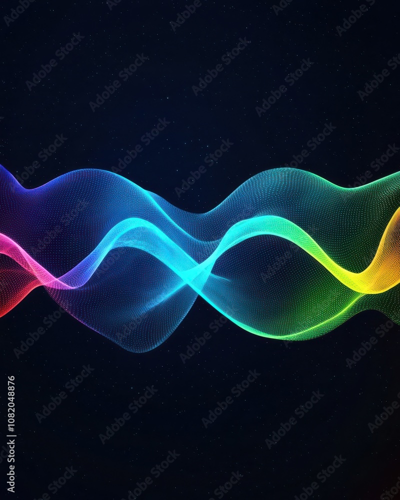 Poster Dynamic color wave patterns abstract art digital graphics modern design artistic viewpoint visual concept for creative projects