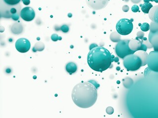 Obraz premium Dynamic floating bubbles abstract visuals graphic design minimalist environment aerial view concept of motion and depth