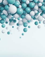 Floating abstract spheres digital art modern design minimalistic environment aerial view contemporary concept for visual appeal