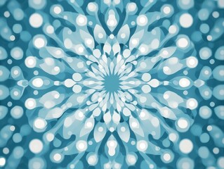 Dynamic abstract floral pattern vibrant blue background digital art contemporary design symmetrical view visual harmony for modern aesthetics
