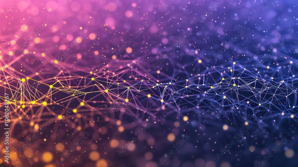 Poster dynamic digital network visualization abstract concept gradient background computer graphics environ