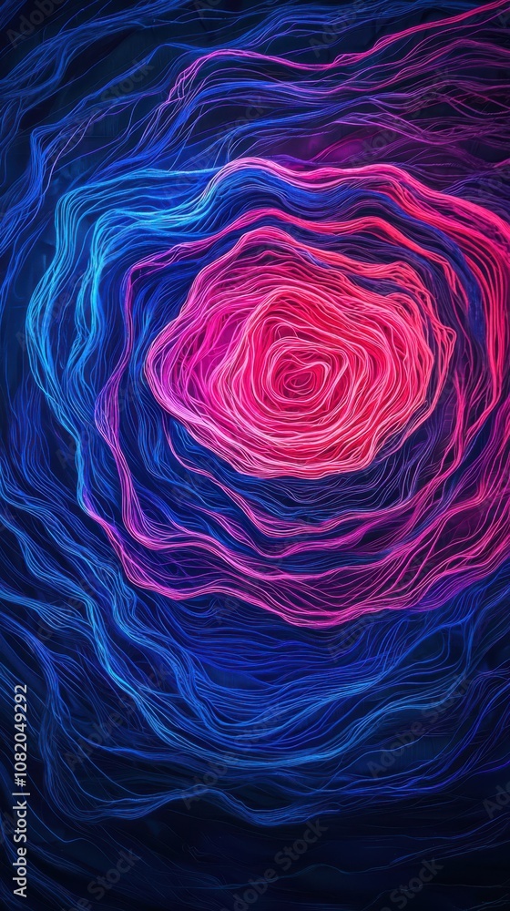 Poster dynamic flow of colorful waves abstract art digital illustration vibrant background close-up view co