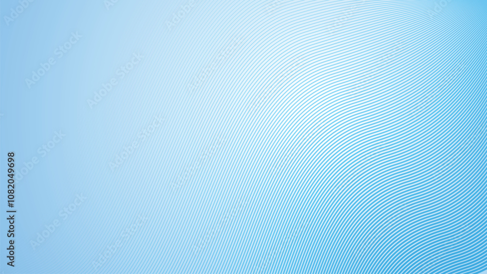Wall mural deep sky blue gradient abstract background with stripes curve line vector image