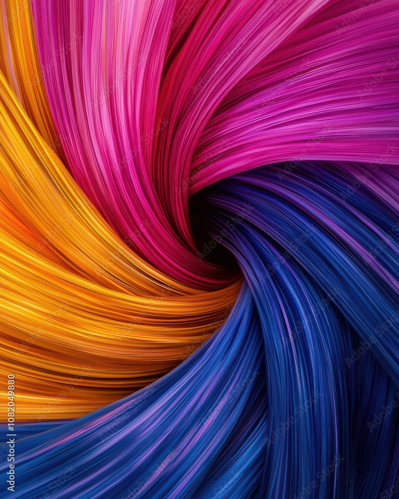 Poster dynamic swirls of colorful abstract art digital creation visual content vibrant environment close-up