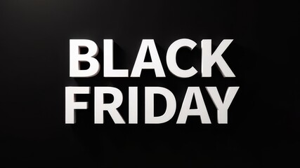 Obraz premium white classic inscription black friday on black background