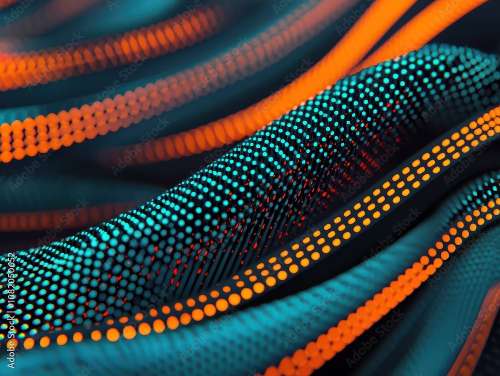 Poster dynamic flow of colorful light particles abstract digital space graphic design vibrant environment c