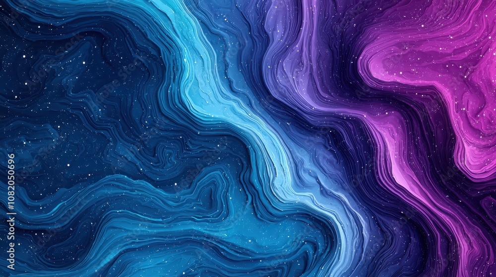 Poster dynamic fluid motion abstract art digital creation vibrant colors cosmic theme close-up view modern 
